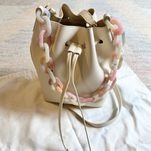 Mansur Gavriel Twist Leather Bucket Bag with Resin Chain - Picture 3 of 13